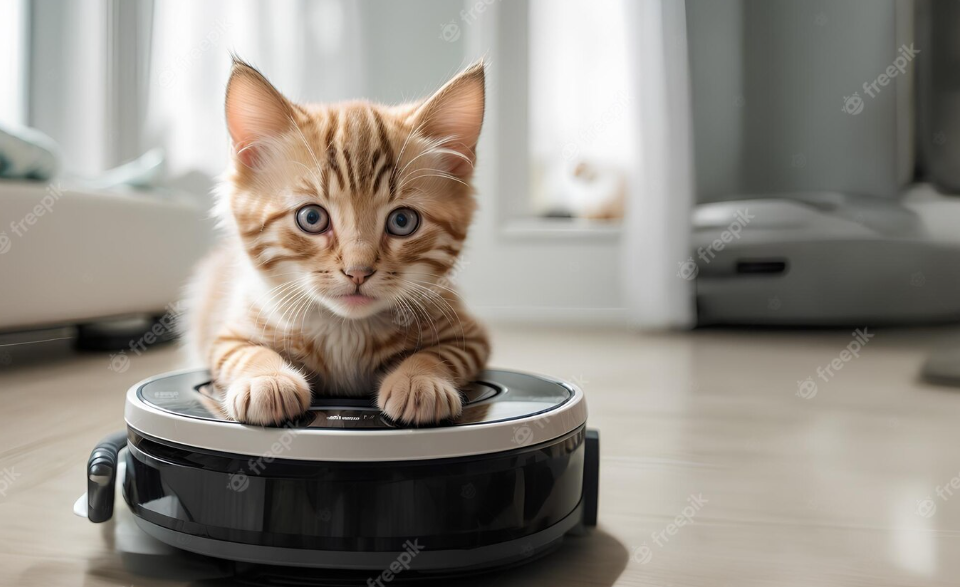 mascotas para departamento pequeno - gato en aspiradora