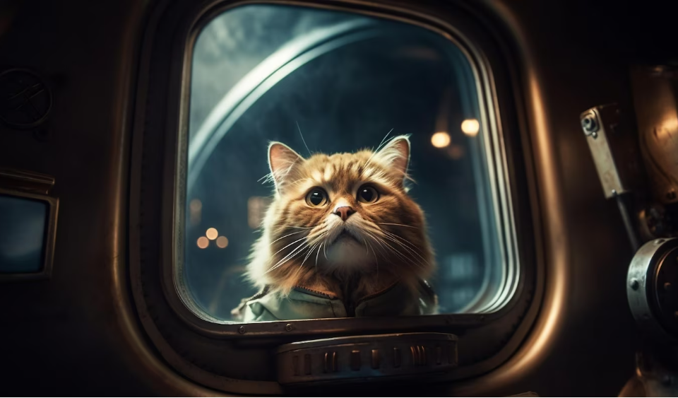 quiero viajar con mi mascota en avion - gato en ventanilla