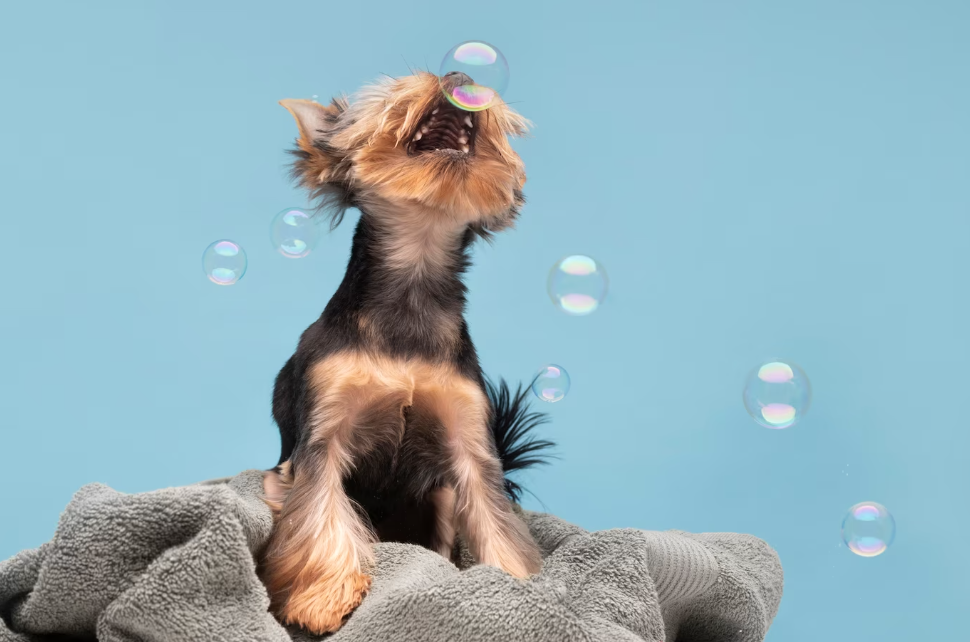 se debe limpiar la cola a los perros - perro post baño