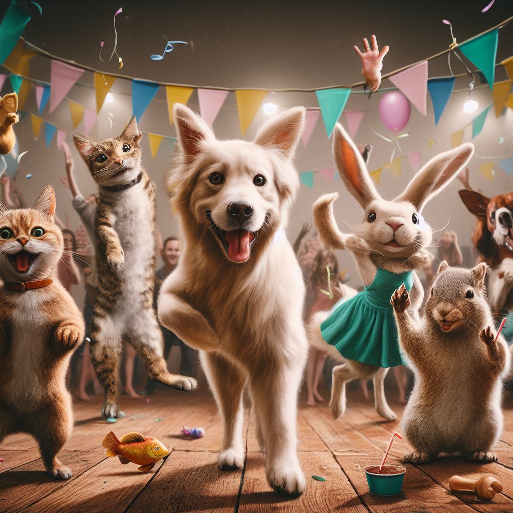 mascotas en fiesta
